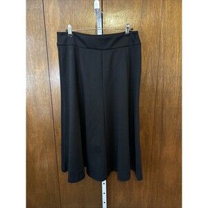 Coldwater Creek Skirt Womens Med P A-Line Swing Midi Knit Stretch Modest Sidezip